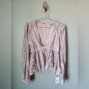 Free People Luisa Lavender Lace Babydoll Top Size XS NWT